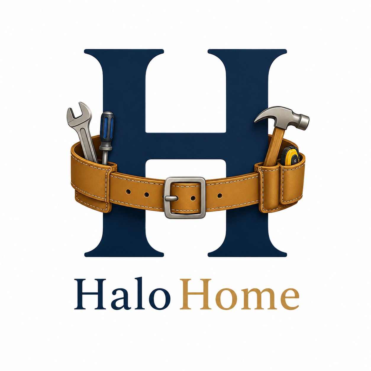 HaloHome H logo with toolbelt